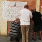 Some of the organizers put up a big poster announcing the Big Send-Off. It reads (translated by me): The Seniors Club and Odeon Club will give school supplies to the students of the First and Second classes and augur that it may be the start of a long and profitable course of study." All this needs to sound any better would be a 21-gun salute, but I'm not going to be the one to suggest it.