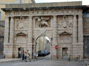 The gate to the old city of Zara (Zadar) bears the winged lion of San Marco, relic of the Venetian domination of the city.