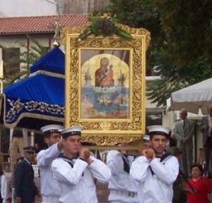 The icon, now considered miraculous, of the Madonna of Nafpaktos, to which the Greeks prayed before and during the battle.
