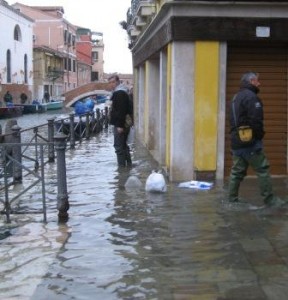 Floating bags of garbage: Just one of many unsung aspects of acqua alta.