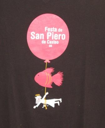 T-shirt design for the festa of San Piero in 2008. No onion, no roots, no mom. He looks so happy.