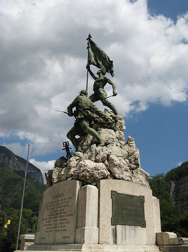 The monument in Valstagna to their fallen sons is heroic, a powerful reminder of how bitter the struggle was along the mountainous border with Austria.  Soldiers' bodies are still occasionally found along the front. 
