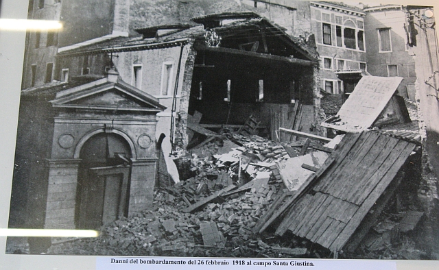 Campo Santa Giustina after the bombardment on February 26, 1918.